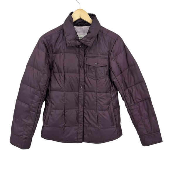 EDDIE BAUER Down Coat Snap Up Goose Filled Puffer Purple - Picture 1 of 7